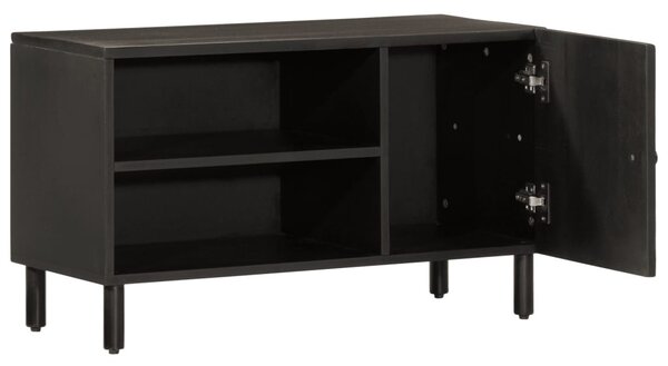 Fekete tömör mangófa TV-szekrény 80 x 31 x 46 cm