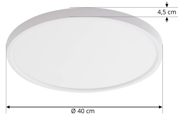 Lindby Smart LED mennyezeti lámpa Denora, fehér, RGB, CCT, Tuya, dimmelhető, Fehér / opál, Nappali / Étkező, Műanyag, Modern
