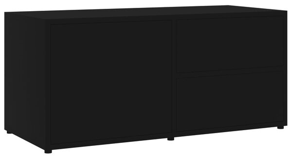 Fekete szerelt fa TV-szekrény 80 x 34 x 36 cm