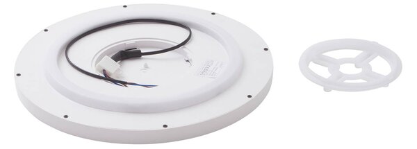 Lindby Smart LED mennyezeti lámpa Denora, fehér, RGB, CCT, Tuya, dimmelhető, Fehér / opál, Nappali / Étkező, Műanyag, Modern
