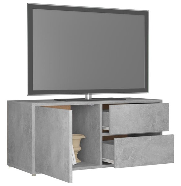 Betonszürke szerelt fa TV-szekrény 80 x 34 x 36 cm