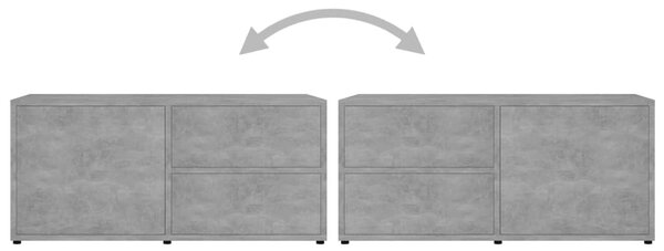 Betonszürke szerelt fa TV-szekrény 80 x 34 x 36 cm