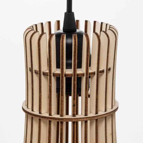 TEMAR LIGHTING Lógó világítás Bottle, 1 izzós, dimmelhető, Világos fa, Nappali / Étkező, Fa, Vidéki otthon / Rusztikus