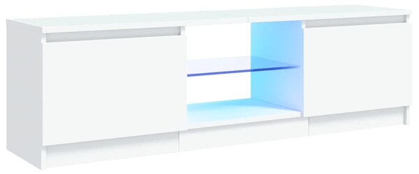 Fehér TV-szekrény LED lámpákkal 120 x 30 x 36 cm