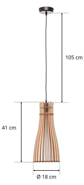 TEMAR LIGHTING Lógó világítás Bottle, 1 izzós, dimmelhető, Világos fa, Nappali / Étkező, Fa, Vidéki otthon / Rusztikus