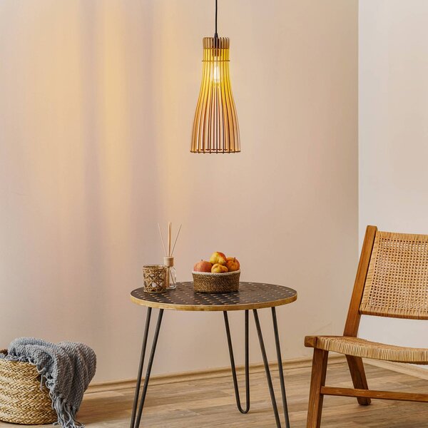 TEMAR LIGHTING Lógó világítás Bottle, 1 izzós, dimmelhető, Világos fa, Nappali / Étkező, Fa, Vidéki otthon / Rusztikus