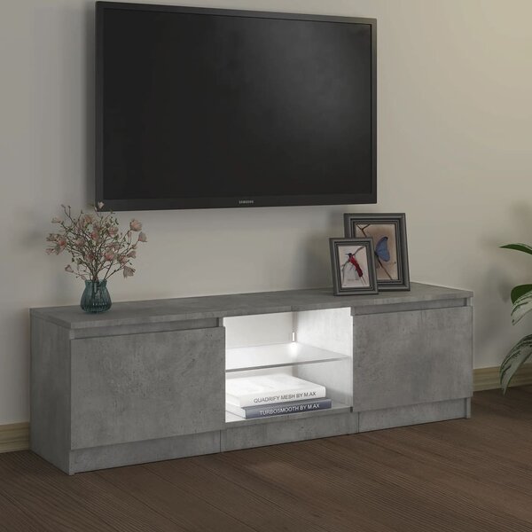 Szürke TV-szekrény LED-világítással 120 x 30 x 36 cm