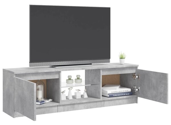 Szürke TV-szekrény LED-világítással 120 x 30 x 36 cm