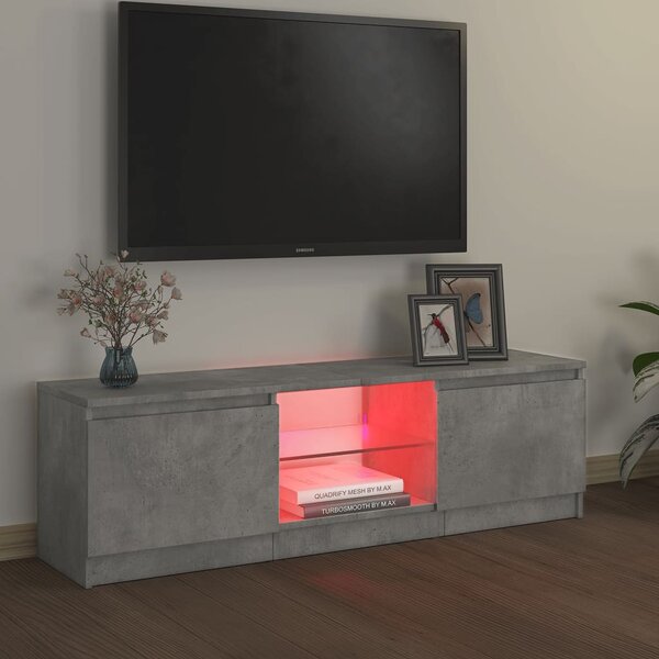 Szürke TV-szekrény LED-világítással 120 x 30 x 36 cm