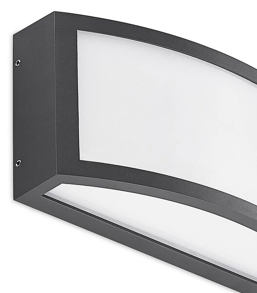 Lindby Jakari LED kültéri fali lámpa, szögletes, fehér, Fekete, Alumínium, Modern