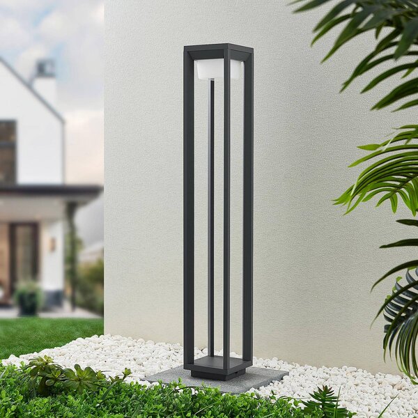 PRIOS Prios LED-es útvilágító lámpa Gamion, 90 cm, antracit, fém, IP54, Alu / szürke / cink, Alumínium, Modern