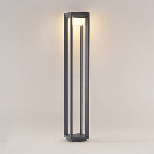 PRIOS Prios LED-es útvilágító lámpa Gamion, 90 cm, antracit, fém, IP54, Alu / szürke / cink, Alumínium, Modern