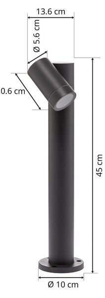 PRIOS Prios Tulimar állólámpa, 45cm, antracit, 1 lámpa, fém, dimmelhető, Fekete, Alumínium, Modern