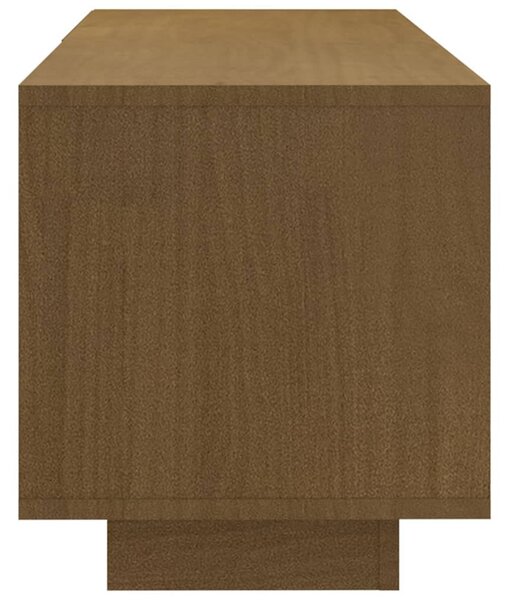 Mézbarna tömör fenyőfa TV-szekrény 110 x 30 x 33,5 cm