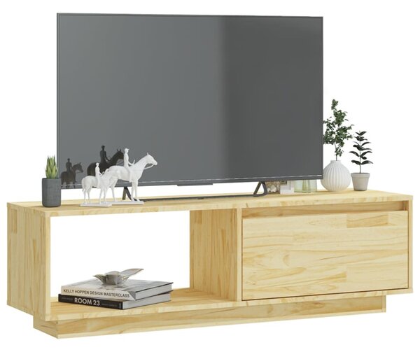 Tömör fenyőfa TV-szekrény 110 x 30 x 33,5 cm