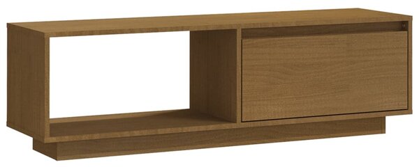 Mézbarna tömör fenyőfa TV-szekrény 110 x 30 x 33,5 cm