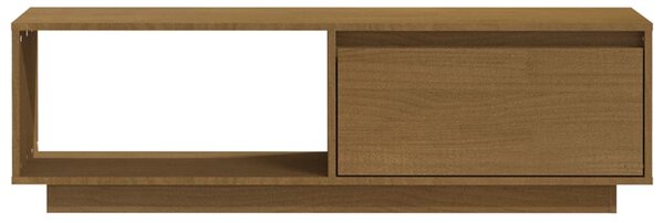 Mézbarna tömör fenyőfa TV-szekrény 110 x 30 x 33,5 cm