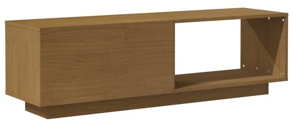 Mézbarna tömör fenyőfa TV-szekrény 110 x 30 x 33,5 cm