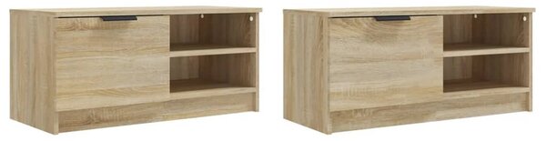 2 db sonoma-tölgy színű szerelt fa TV-szekrény 80x35x36,5 cm