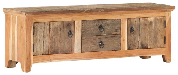Tömör akác és újrahasznosított fa tévészekrény 120x30x40 cm
