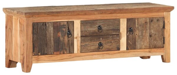 Tömör akác és újrahasznosított fa tévészekrény 120x30x40 cm