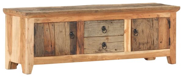 Tömör akác és újrahasznosított fa tévészekrény 120x30x40 cm