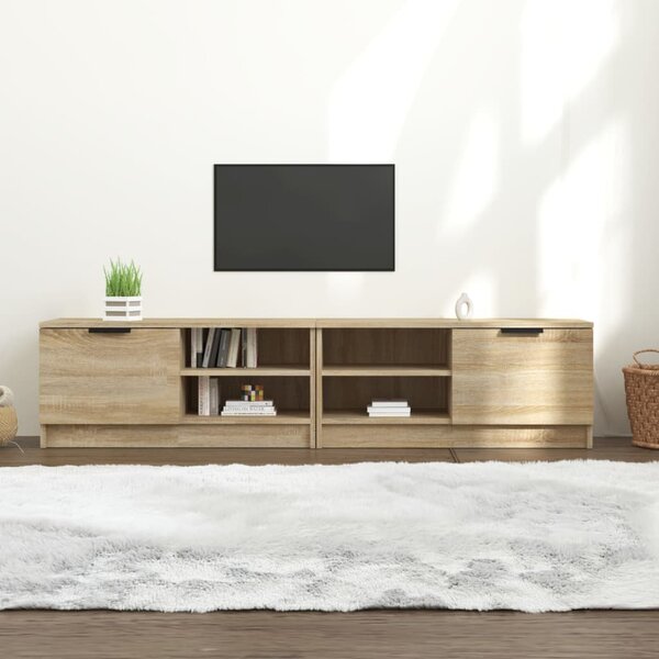 2 db sonoma-tölgy színű szerelt fa TV-szekrény 80x35x36,5 cm
