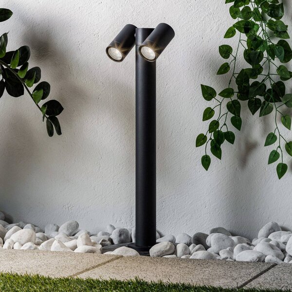 PRIOS Prios útvilágítás Tulimar, 2-lámpás, 60cm, fém, IP65, dimmelhető, Fekete, Alumínium, Modern