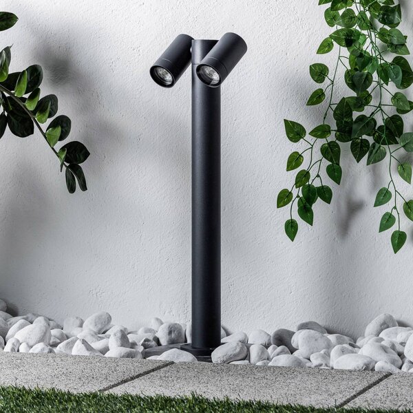 PRIOS Prios útvilágítás Tulimar, 2-lámpás, 60cm, fém, IP65, dimmelhető, Fekete, Alumínium, Modern