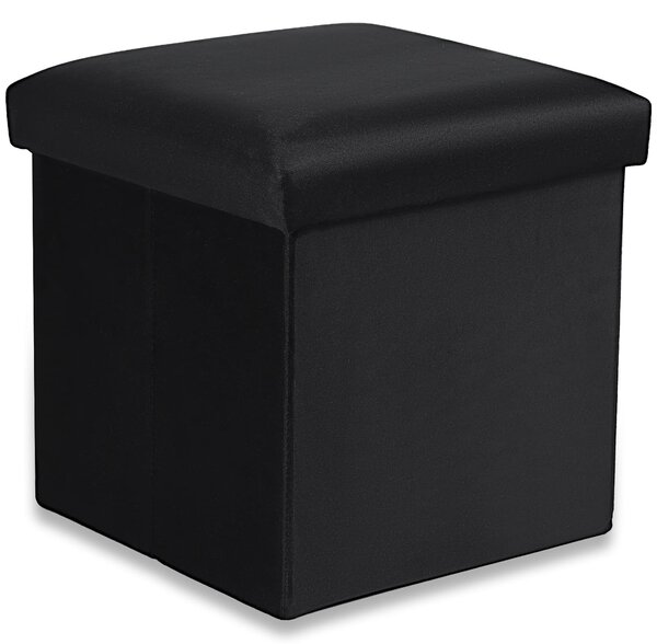 Fekete összecsukható hokedli CUBEXO VELVET M