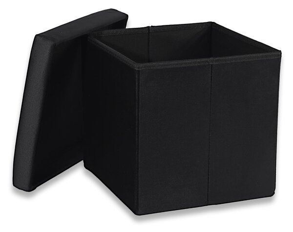 Fekete összecsukható hokedli CUBEXO VELVET M