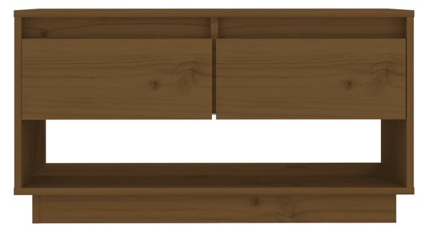 Mézbarna tömör fenyőfa TV-szekrény 74 x 34 x 40 cm