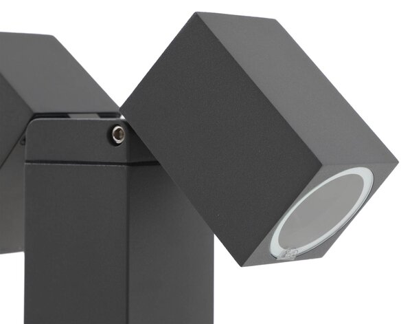Lindby állólámpa Othil, 2-lámpás, 50 cm, antracit, fém, dimmelhető, Alu / szürke / cink, Alumínium, Modern