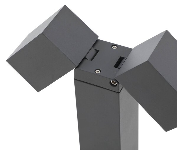 Lindby állólámpa Othil, 2-lámpás, 50 cm, antracit, fém, dimmelhető, Alu / szürke / cink, Alumínium, Modern