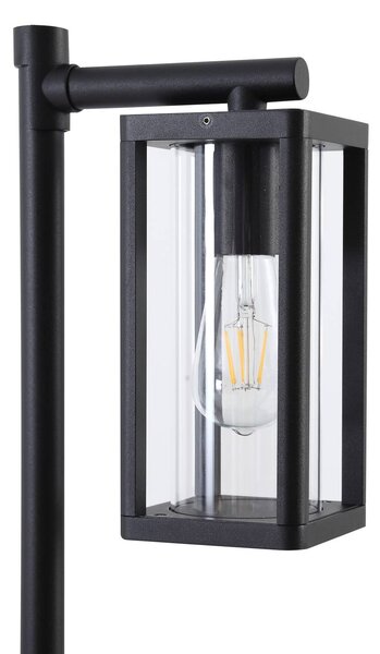 Lucande Siveta ösvény világítás, 100 cm magas, fekete, E27, IP65, dimmelhető, Fekete, Alumínium, Modern