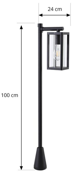 Lucande Siveta ösvény világítás, 100 cm magas, fekete, E27, IP65, dimmelhető, Fekete, Alumínium, Modern