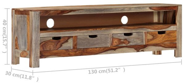 Tömör akácfából TV-szekrény 130 x 30 x 40 cm