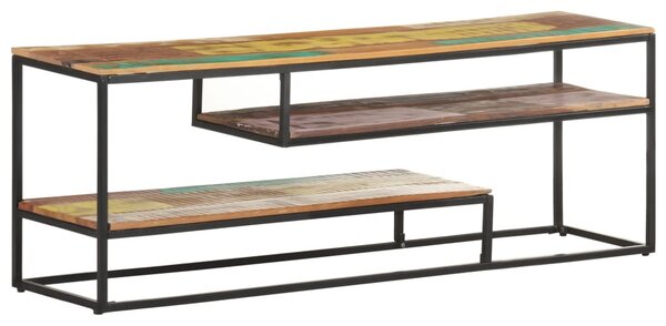 Tömör újrahasznosított fa TV-szekrény 130 x 30 x 45 cm