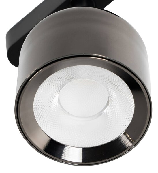 Lindby LED-es reflektor 48 V Lumaro, szürke, Ø 8,2 cm, alumínium,, dimmelhető, Alu / szürke / cink, Nappali / Étkező, Alumínium, Modern