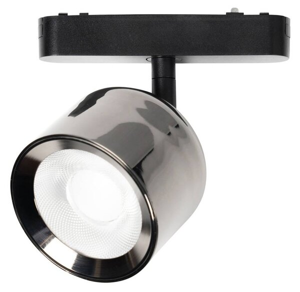 Lindby LED-es reflektor 48 V Lumaro, szürke, Ø 8,2 cm, alumínium,, dimmelhető, Alu / szürke / cink, Nappali / Étkező, Alumínium, Modern