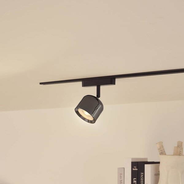 Lindby LED-es reflektor 48 V Lumaro, szürke, Ø 8,2 cm, alumínium,, dimmelhető, Alu / szürke / cink, Nappali / Étkező, Alumínium, Modern