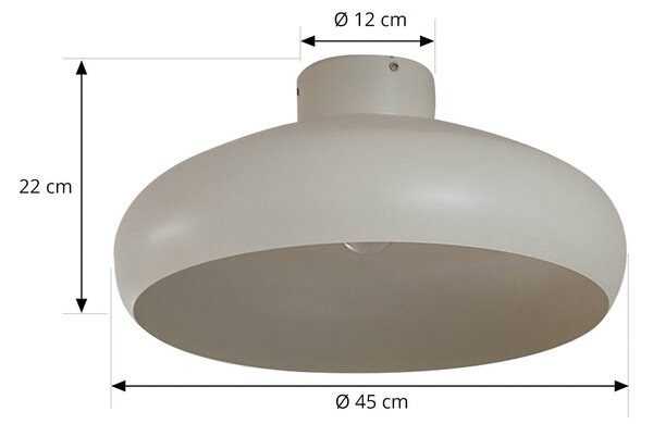 Lindby Elover mennyezeti lámpa, bézs, Ø 45 cm, vas, dimmelhető, Krém / borostyánsárga, Nappali / Étkező, fém, Modern