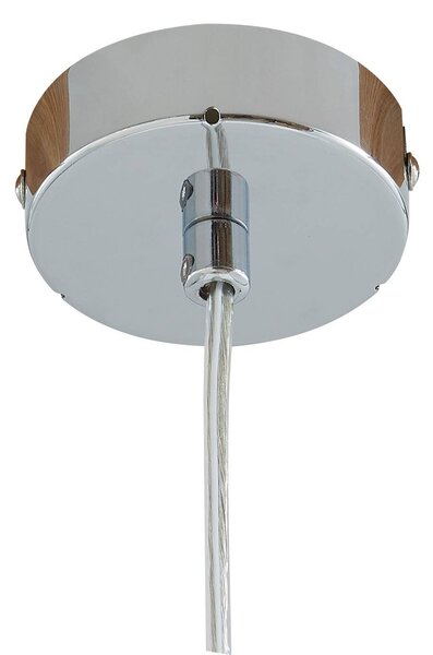 Lucande függőlámpa Bidolo, króm színű, üveg, Ø 15 cm, IP44, dimmelhető, Króm / ezüst, Fürdőszoba, Üveg