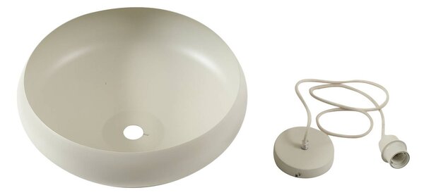Lindby függesztéklámpa Elover, bézs, Ø 45 cm, vas, dimmelhető, Krém / borostyánsárga, Nappali / Étkező, fém, Modern