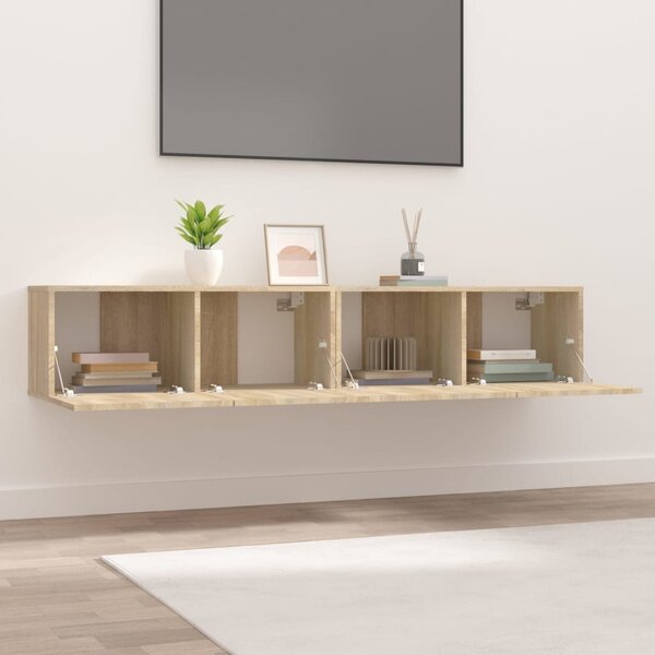 2 db sonoma tölgy szerelt fa TV-szekrény 80x30x30 cm