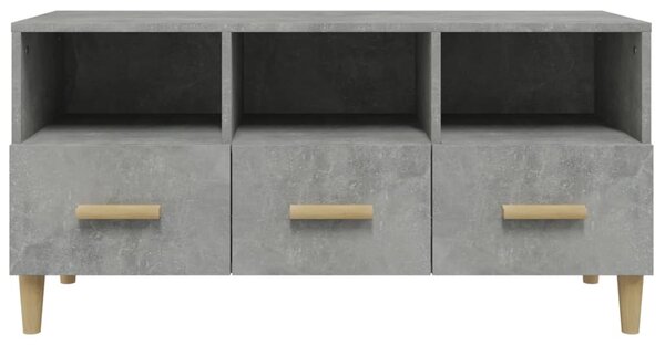 Betonszürke szerelt fa TV-szekrény 102 x 36 x 50 cm