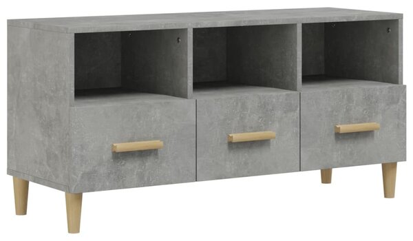 Betonszürke szerelt fa TV-szekrény 102 x 36 x 50 cm