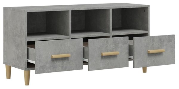 Betonszürke szerelt fa TV-szekrény 102 x 36 x 50 cm