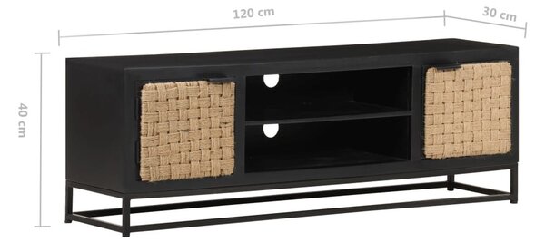 Tömör mangófa TV-szekrény 120 x 30 x 40 cm