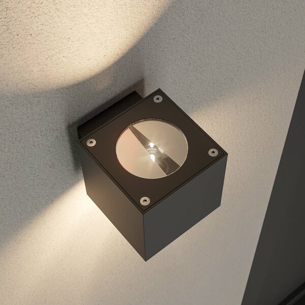 Lucande LED-es kültéri fali lámpa Jarno, antracit, fém, 9 cm, Fekete, Alumínium, Modern
